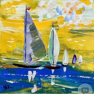 8x8 inches Nautical Canvas Art